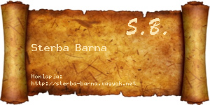 Sterba Barna névjegykártya