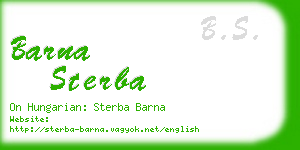 barna sterba business card
